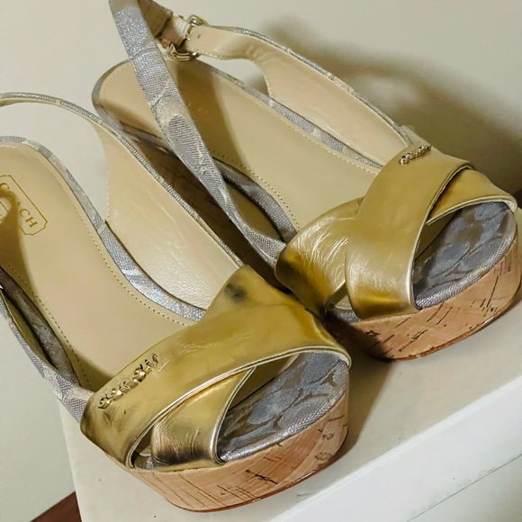 Coach Jessy in Gold 7.5 Wedges - Picture 3 of 10